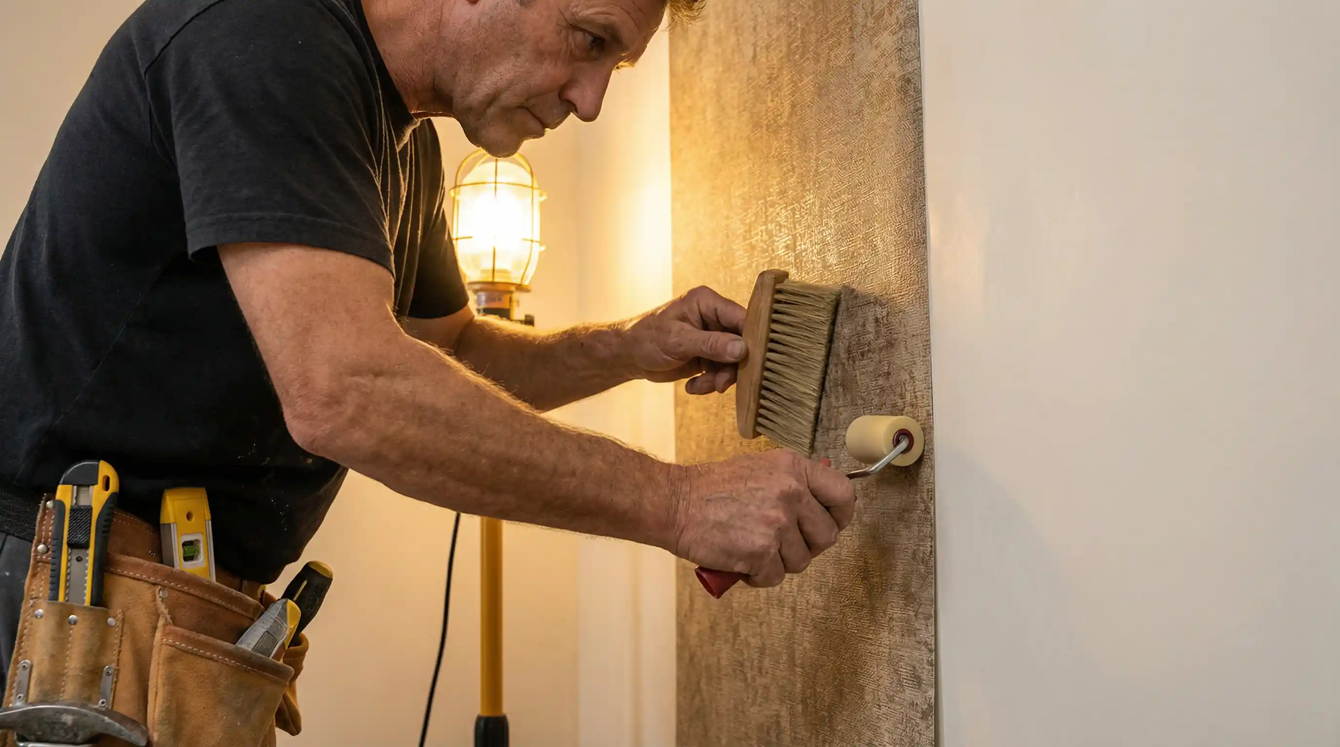 Urban Style wallpaper installation team working on residential project in Chicago