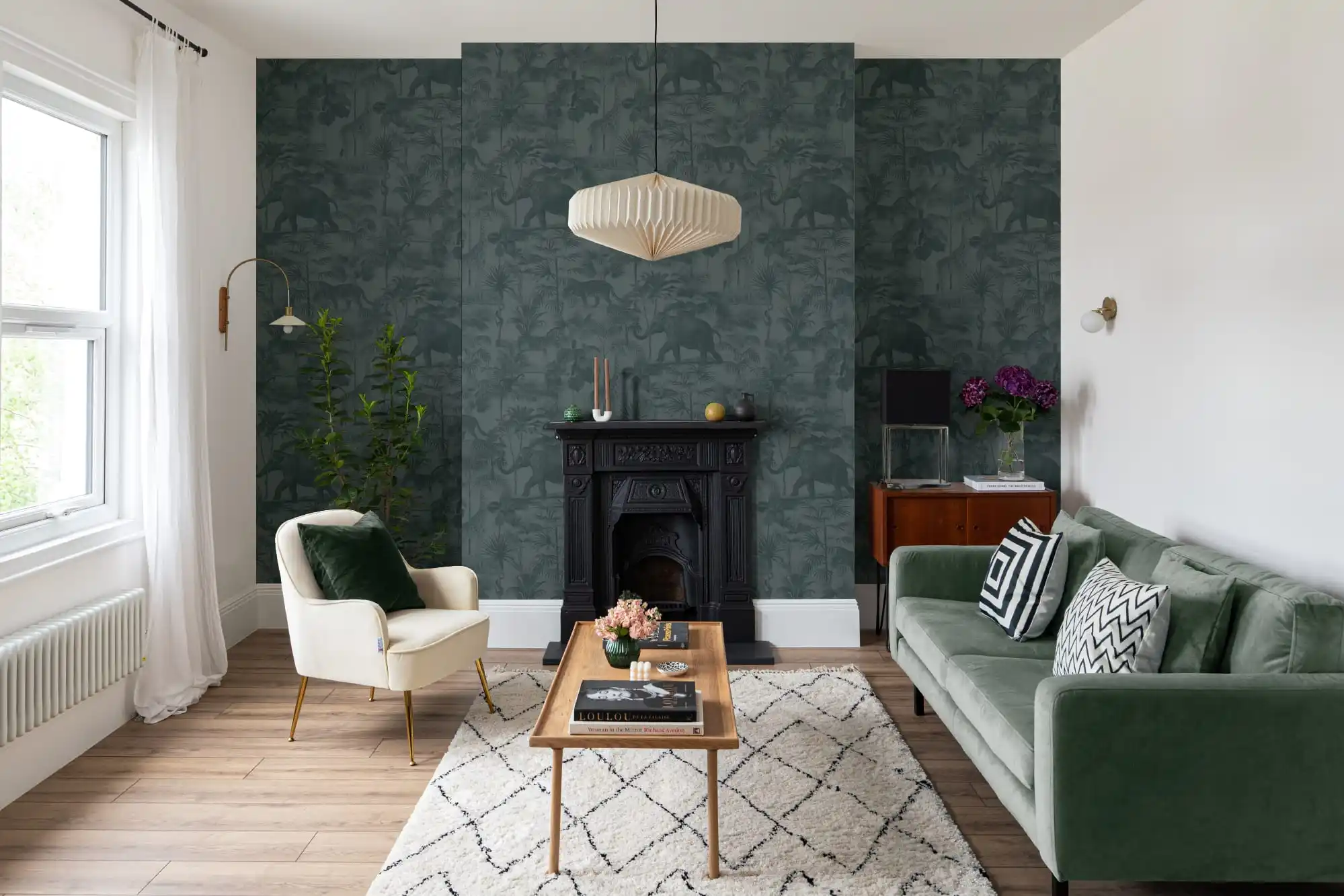 Residential wallpaper installation in Chicago home