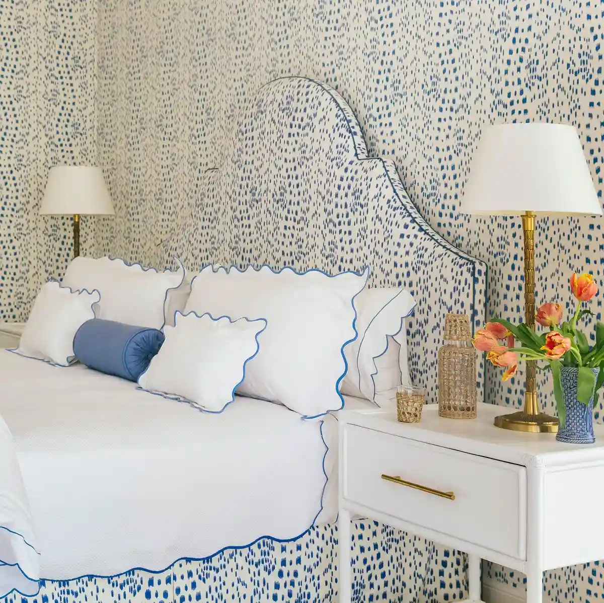 Before and after wallpaper installation transformation in Chicago residence